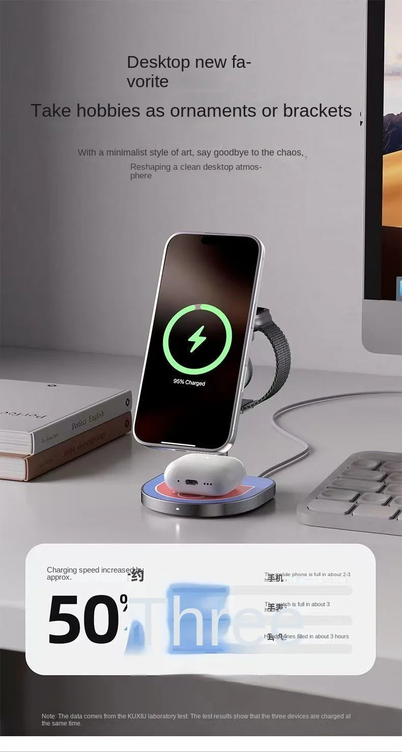 Basketball 3-in-1 magnetic wireless charger